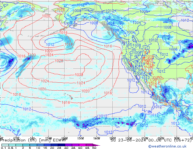 Z500/Rain (+SLP)/Z850 ECMWF Dom 23.06.2024 06 UTC