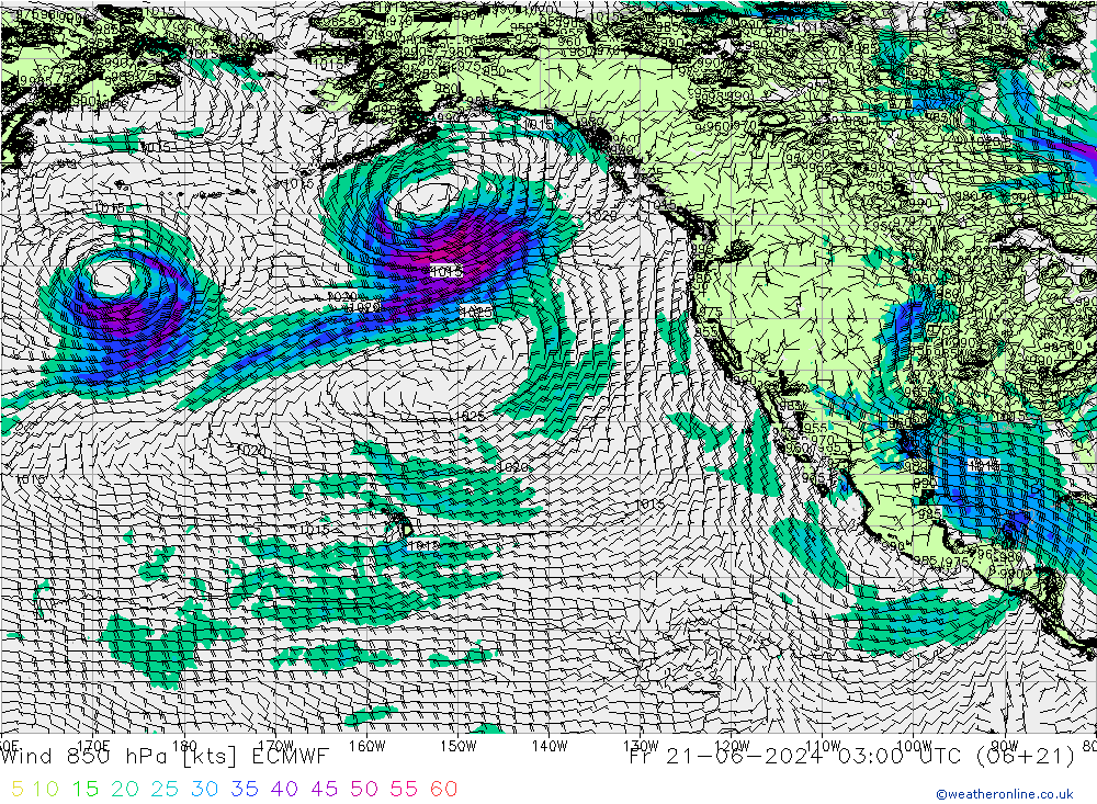 Wind 850 hPa ECMWF Pá 21.06.2024 03 UTC