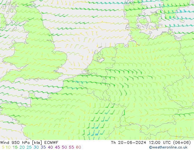 Prec 6h/Wind 10m/950 ECMWF Do 20.06.2024 12 UTC