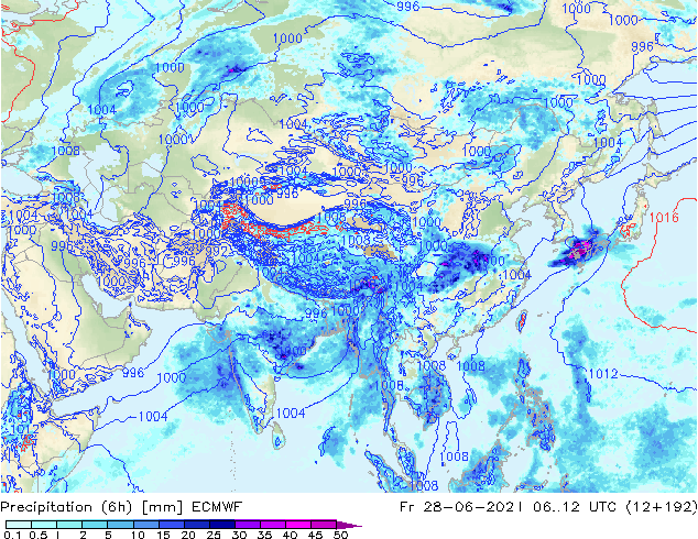 Z500/Rain (+SLP)/Z850 ECMWF Sex 28.06.2024 12 UTC
