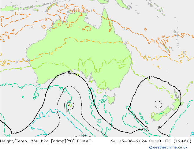 Height/Temp. 850 hPa ECMWF Su 23.06.2024 00 UTC