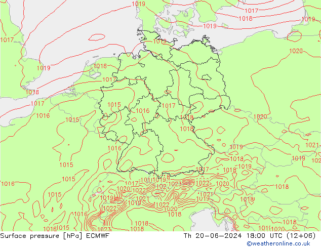 Yer basıncı ECMWF Per 20.06.2024 18 UTC