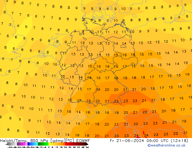 Z500/Rain (+SLP)/Z850 ECMWF ven 21.06.2024 06 UTC