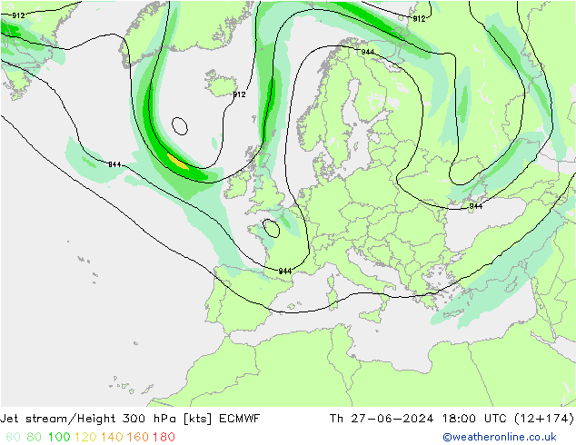 Courant-jet ECMWF jeu 27.06.2024 18 UTC