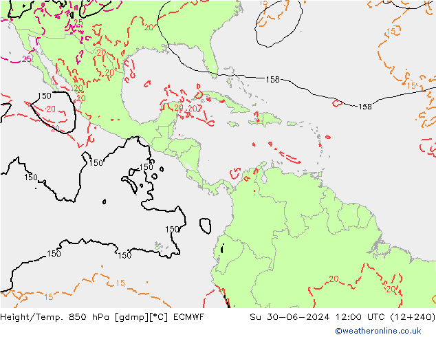 Z500/Rain (+SLP)/Z850 ECMWF So 30.06.2024 12 UTC