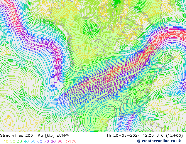 风 200 hPa ECMWF 星期四 20.06.2024 12 UTC