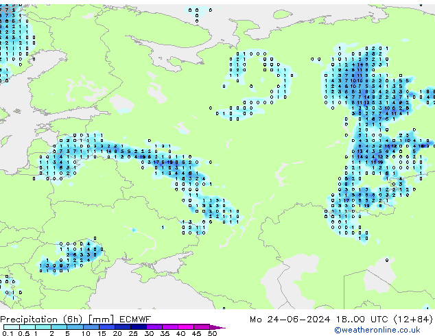 Z500/Rain (+SLP)/Z850 ECMWF Mo 24.06.2024 00 UTC