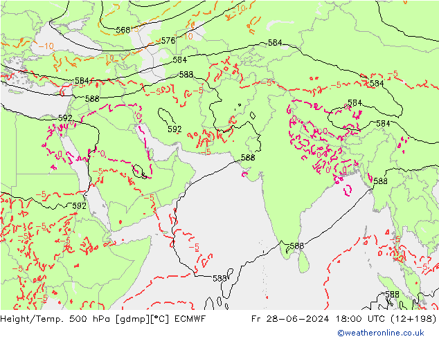 Z500/Rain (+SLP)/Z850 ECMWF Pá 28.06.2024 18 UTC