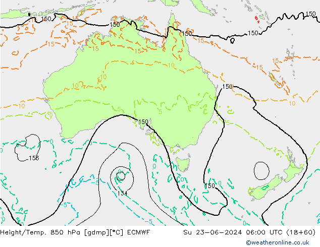Z500/Rain (+SLP)/Z850 ECMWF Вс 23.06.2024 06 UTC