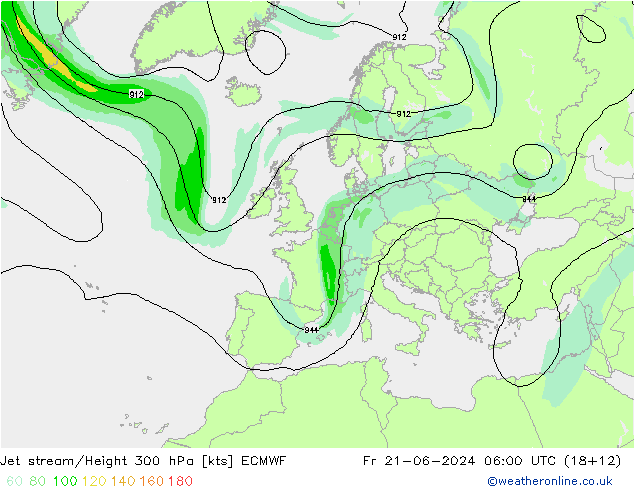 高速氣流 ECMWF 星期五 21.06.2024 06 UTC