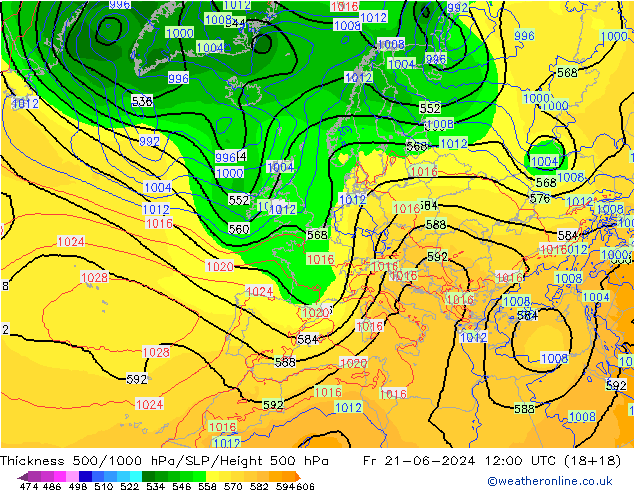 Thck 500-1000hPa ECMWF  21.06.2024 12 UTC