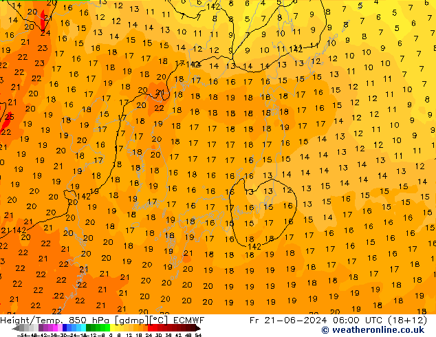 Z500/Rain (+SLP)/Z850 ECMWF Fr 21.06.2024 06 UTC