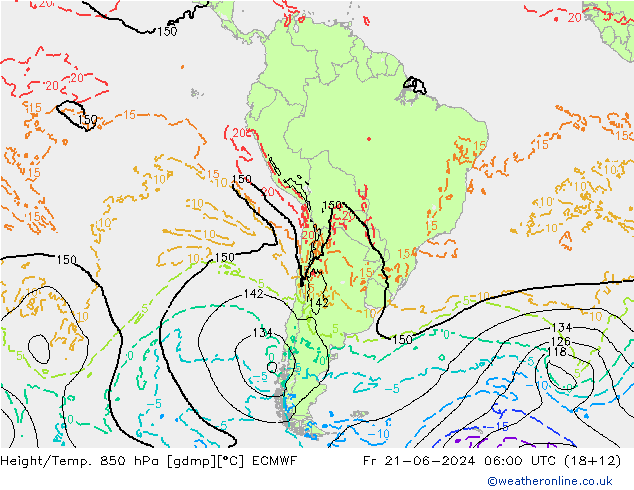 Z500/Rain (+SLP)/Z850 ECMWF vie 21.06.2024 06 UTC