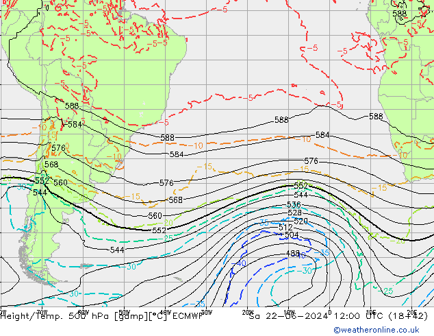 Z500/Regen(+SLP)/Z850 ECMWF za 22.06.2024 12 UTC