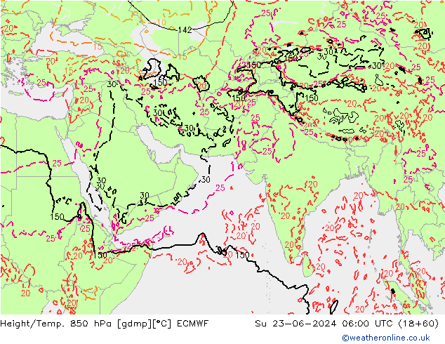 Z500/Rain (+SLP)/Z850 ECMWF dim 23.06.2024 06 UTC
