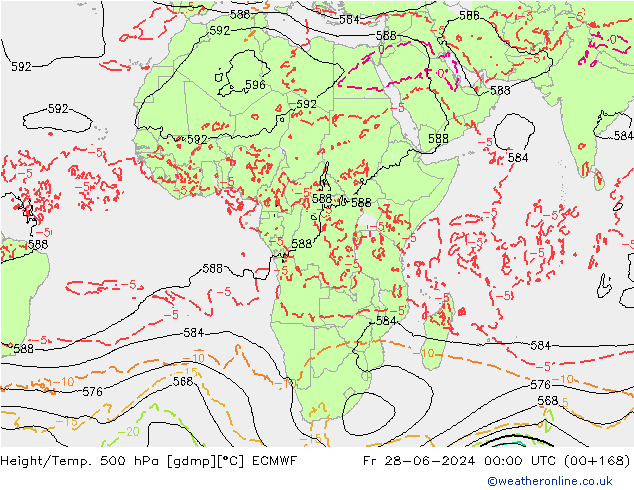 Z500/Rain (+SLP)/Z850 ECMWF Fr 28.06.2024 00 UTC