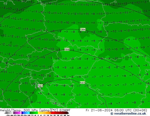 Z500/Regen(+SLP)/Z850 ECMWF vr 21.06.2024 06 UTC