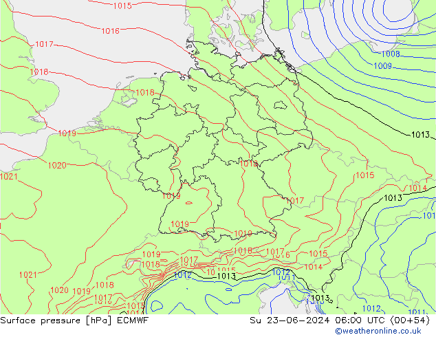 ciśnienie ECMWF nie. 23.06.2024 06 UTC