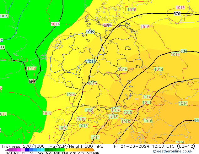 Thck 500-1000hPa ECMWF Sex 21.06.2024 12 UTC