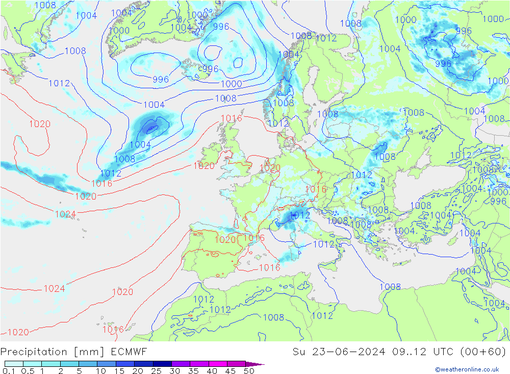 precipitação ECMWF Dom 23.06.2024 12 UTC