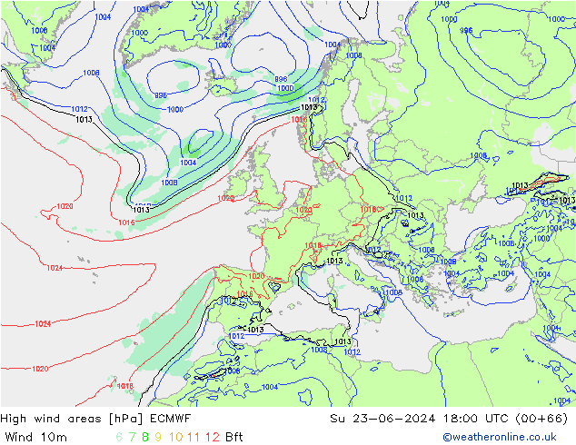 Sturmfelder ECMWF So 23.06.2024 18 UTC