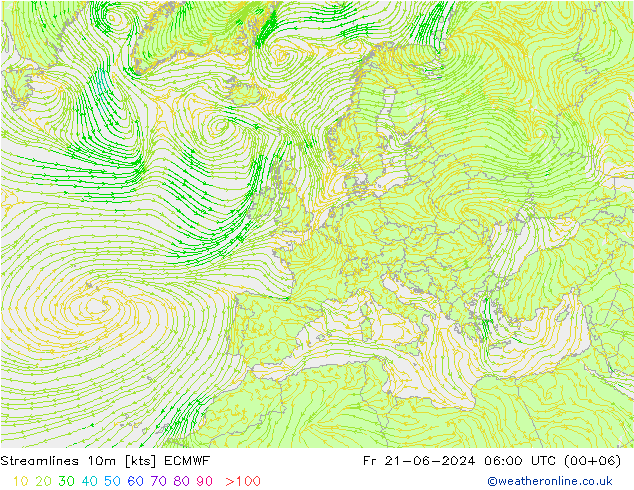 风 10m ECMWF 星期五 21.06.2024 06 UTC