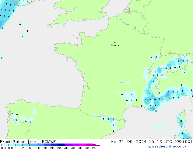 Yağış ECMWF Pzt 24.06.2024 18 UTC