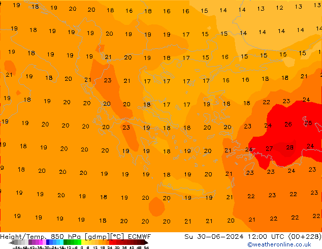 Z500/Rain (+SLP)/Z850 ECMWF nie. 30.06.2024 12 UTC