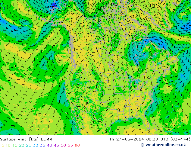 Bodenwind ECMWF Do 27.06.2024 00 UTC