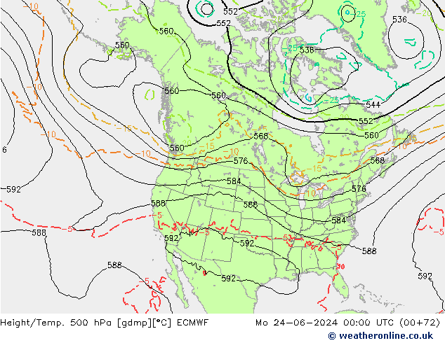 Z500/Regen(+SLP)/Z850 ECMWF ma 24.06.2024 00 UTC