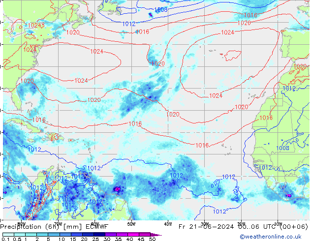 Z500/Regen(+SLP)/Z850 ECMWF vr 21.06.2024 06 UTC