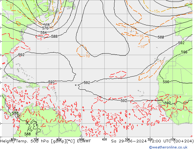Z500/Rain (+SLP)/Z850 ECMWF Sáb 29.06.2024 12 UTC