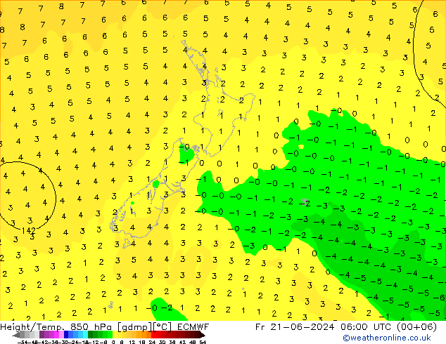 Z500/Regen(+SLP)/Z850 ECMWF vr 21.06.2024 06 UTC