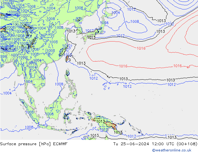 Pressione al suolo ECMWF mar 25.06.2024 12 UTC