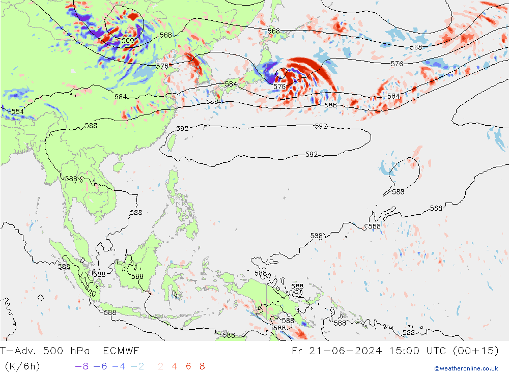 T-Adv. 500 hPa ECMWF ven 21.06.2024 15 UTC