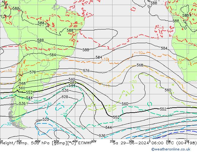 Z500/Rain (+SLP)/Z850 ECMWF Sa 29.06.2024 06 UTC