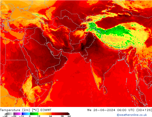 Temperature (2m) ECMWF St 26.06.2024 06 UTC
