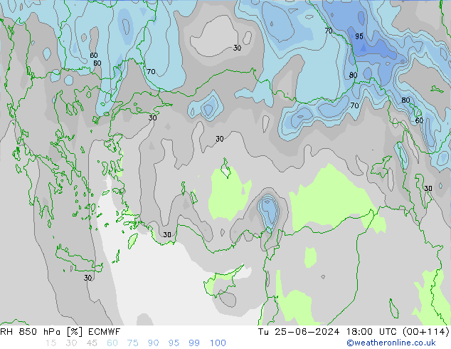 850 hPa Nispi Nem ECMWF Sa 25.06.2024 18 UTC