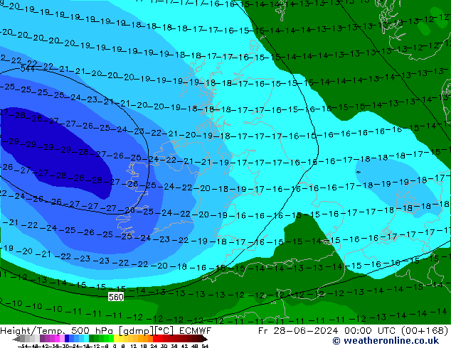 Z500/Regen(+SLP)/Z850 ECMWF vr 28.06.2024 00 UTC