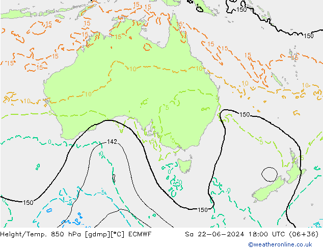 Z500/Rain (+SLP)/Z850 ECMWF Sa 22.06.2024 18 UTC