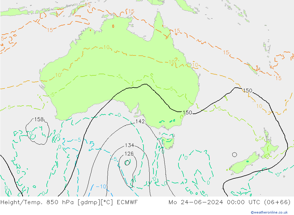 Z500/Rain (+SLP)/Z850 ECMWF lun 24.06.2024 00 UTC