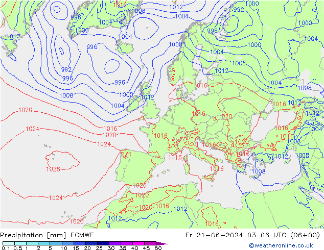 Precipitación ECMWF vie 21.06.2024 06 UTC