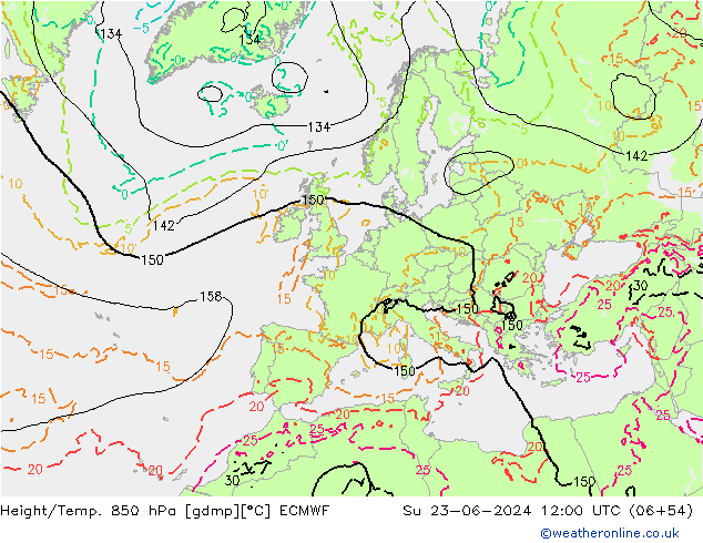 Z500/Rain (+SLP)/Z850 ECMWF Ne 23.06.2024 12 UTC