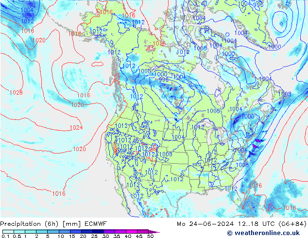 Z500/Rain (+SLP)/Z850 ECMWF lun 24.06.2024 18 UTC