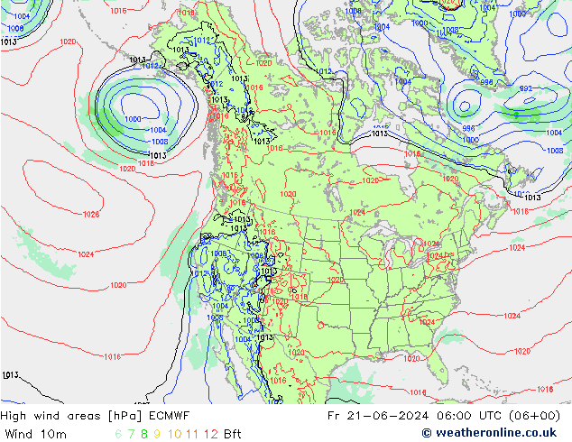 High wind areas ECMWF ven 21.06.2024 06 UTC