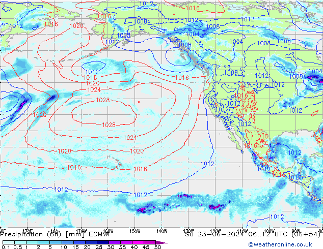 Z500/Rain (+SLP)/Z850 ECMWF Su 23.06.2024 12 UTC