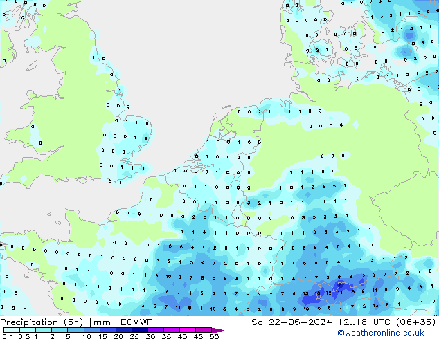 Z500/Rain (+SLP)/Z850 ECMWF sab 22.06.2024 18 UTC