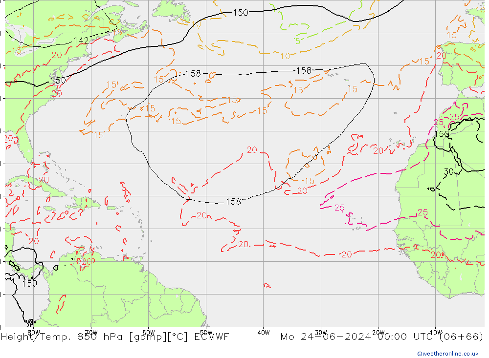 Z500/Rain (+SLP)/Z850 ECMWF Mo 24.06.2024 00 UTC