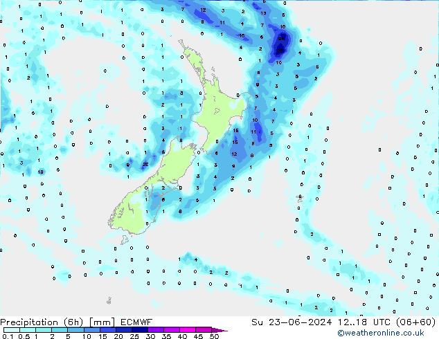 Z500/Rain (+SLP)/Z850 ECMWF dom 23.06.2024 18 UTC