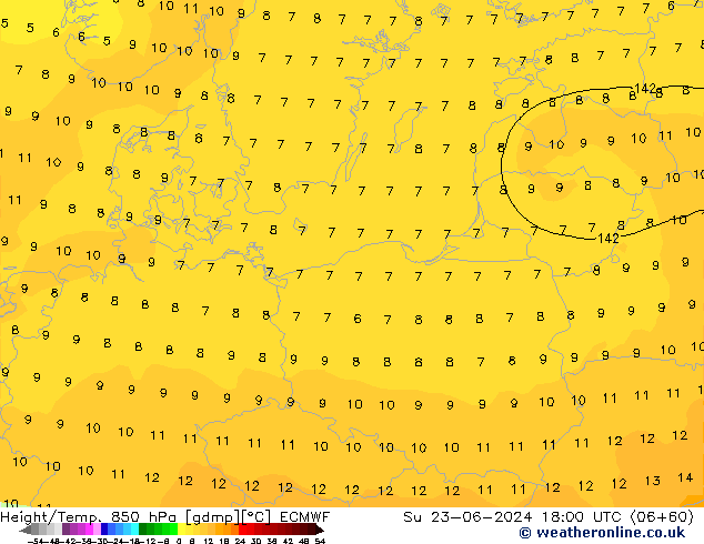 Z500/Rain (+SLP)/Z850 ECMWF Su 23.06.2024 18 UTC